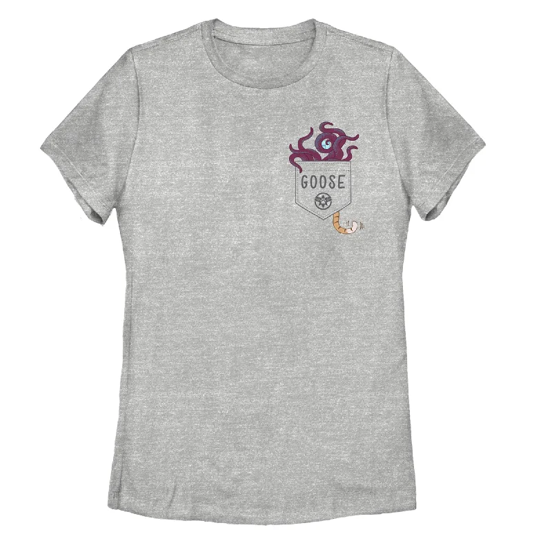 Women's Marvel Captain Marvel Goose Flerken Pocket Print T-Shirt-- Terry Blend Velvet Blend Canvas Blend Women's Marvel Captain Marvel Goose Flerken Pocket Print T-Shirt-- Terry Blend Velvet Blend Canvas Blend