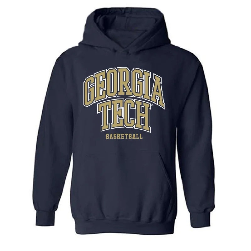Georgia Tech - NCAA Women's Basketball : Gabbie Grooms - Classic Shersey Hooded Sweatshirt Hoodie with Belted Waist Structured Tailored Georgia Tech - NCAA Women's Basketball : Gabbie Grooms - Classic Shersey Hooded Sweatshirt Hoodie with Belted Waist Structured Tailored