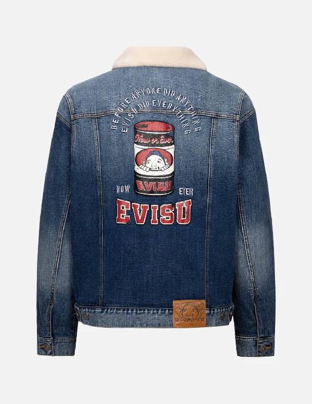 Peeping Godhead and Oil Drum Print Loose Fit Sherpa Denim Jacket Fleece Jacket Down Jacket Parka Peeping Godhead and Oil Drum Print Loose Fit Sherpa Denim Jacket Fleece Jacket Down Jacket Parka