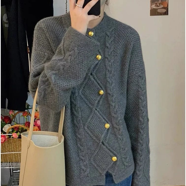 2024 Spring office lady style woman new arrival crew neck long sleeve coat elegant sweater cardigan Wool Fabric Cashmere Fabric Tweed Fabric 2024 Spring office lady style woman new arrival crew neck long sleeve coat elegant sweater cardigan Wool Fabric Cashmere Fabric Tweed Fabric