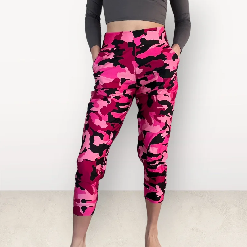 Pink Camo Joggers w/ Pockets - Jogger Pants - Rave Clothing, Festival Pants, Camouflage Pants Formal Wide-Leg Pants Pink Camo Joggers w/ Pockets - Jogger Pants - Rave Clothing, Festival Pants, Camouflage Pants Formal Wide-Leg Pants